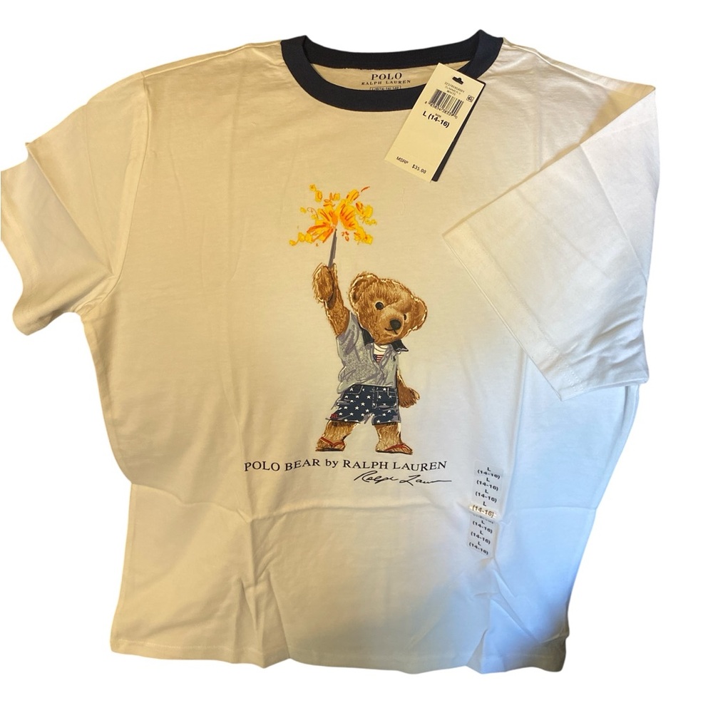Polo by Ralph Lauren White T-Shirt with Polo Bear Graphic